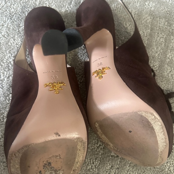 Prada Suede T-Strap Sandals - Picture 3 of 9